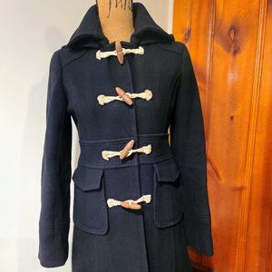 J.Crew Lined Black Toggle Coat Sz. 4/S